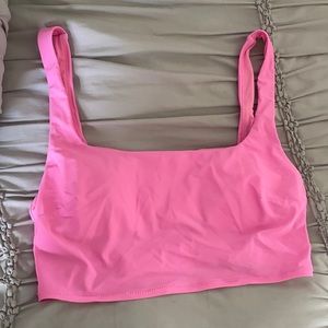aerie pink longline bikini top